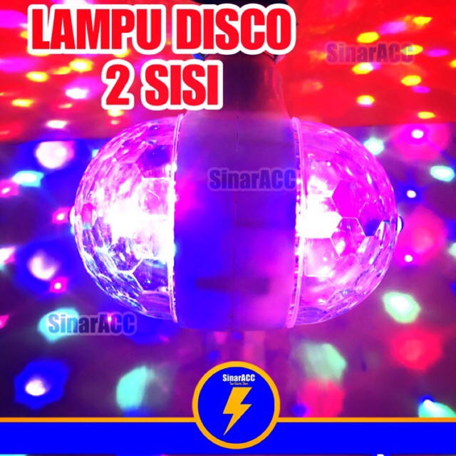 Lampu disco putar otomatis 17an agustusan color lampu disko warna warni rotating light lamp procyon