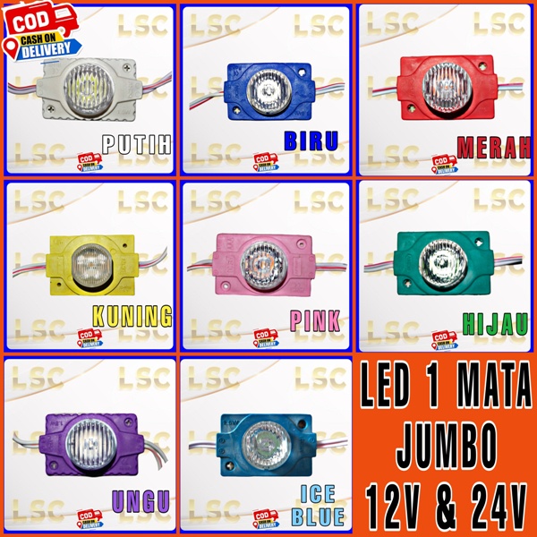 Led 1 mata 12volt &amp; 24 volt, lampu variasi mobil, led kolong mobil