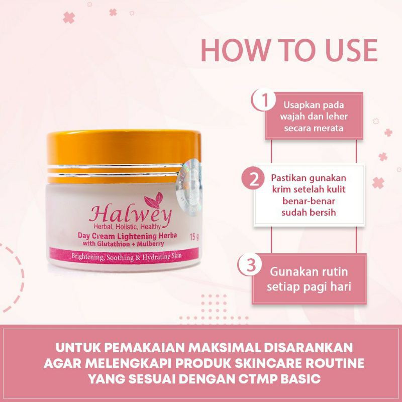 

HALWEY DAY CREAM LIGHTENING HERBAL with glutation and mulberry