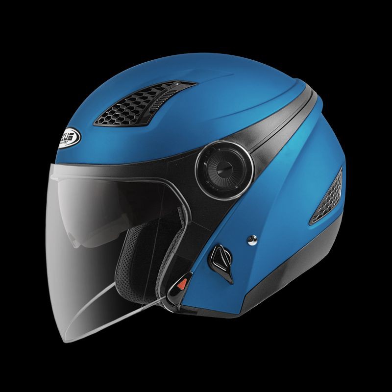 HELM ZEUS HALF FACE ZS 610 ZS610 MATT BLUE I BIRU DOFF