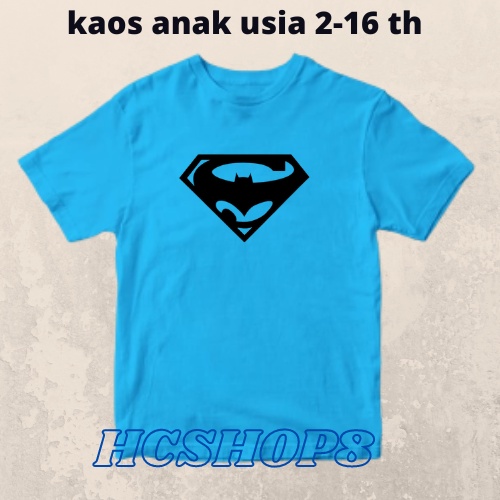 Kaos Anak Gambar Superman Vs Batman Usia 2-16th Laki Laki Perempuan