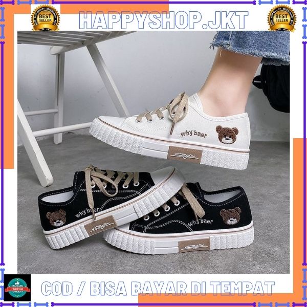 HS / COD Sepatu 213/225 Wanita Sneakers Tali Kanvas Model Terbaru 2021 Trendy dan Elegan