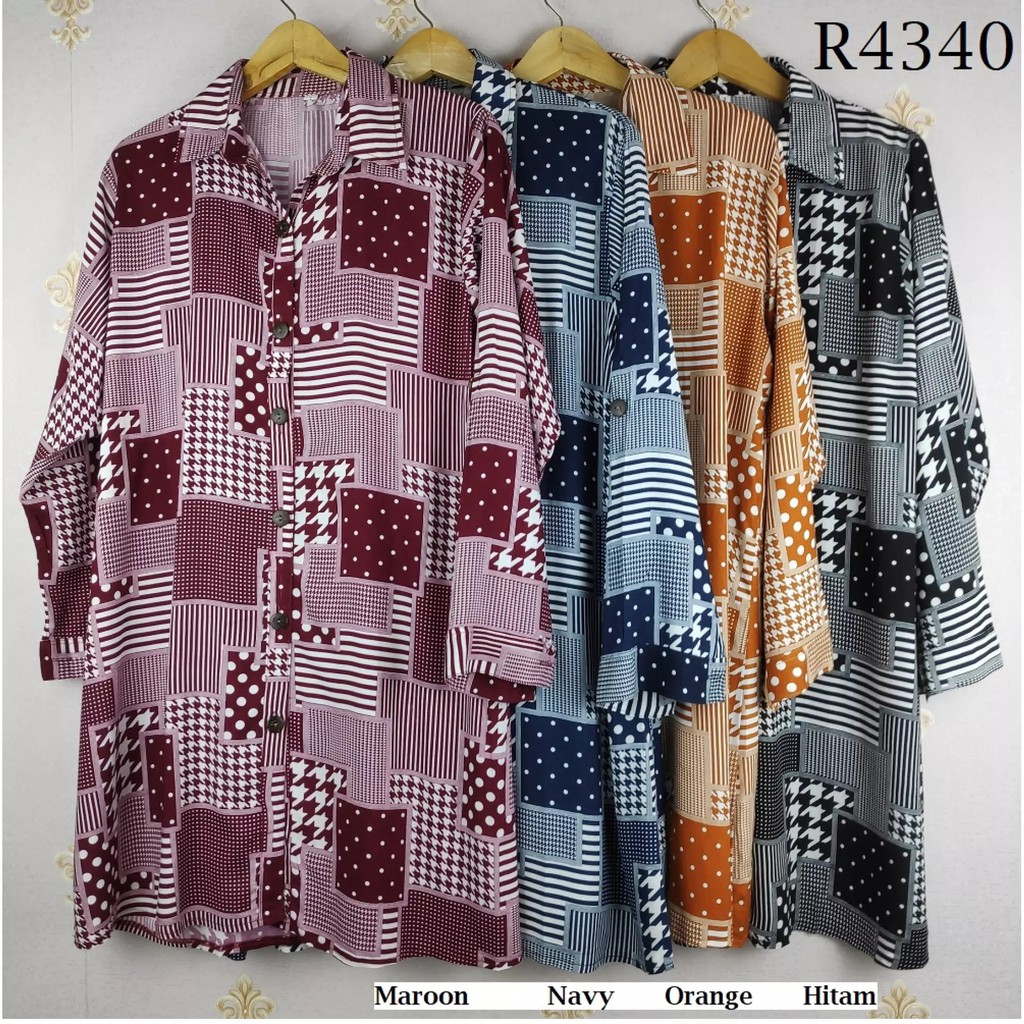 Bt Tunik Batik Bahan Katun Rayon Tunik Shakila Shopee Indonesia