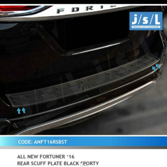 Sillplate belakang all new Fortuner model sporty  hitam jsl