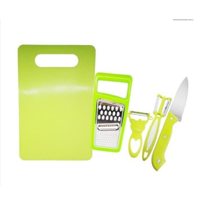 Set Talenan Pisau Peeler Dapur 5 in 1 Kekinian / Set Talenan Dapur Lengkap J2-1