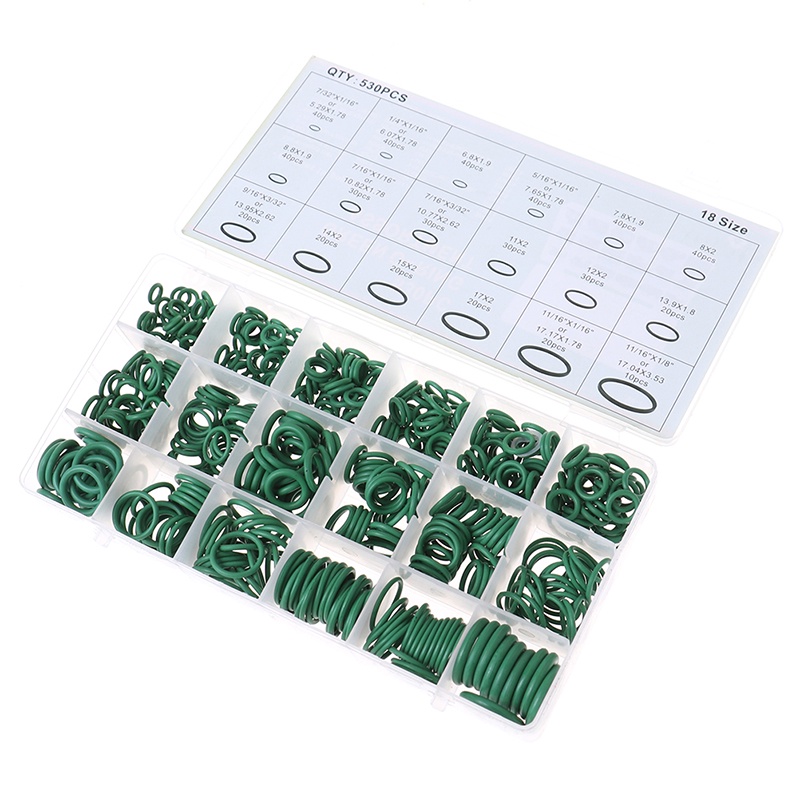 530pcs Seal Karet O-ring R134a Untuk Reparasi Ac Mobil