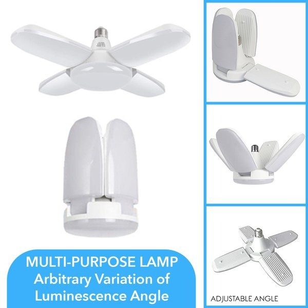 Lampu LED DEFORMABLE Lipat 28Watt 4 Baling Bulb Fan LED Kipas Bohlam Hias Lamp Lighting