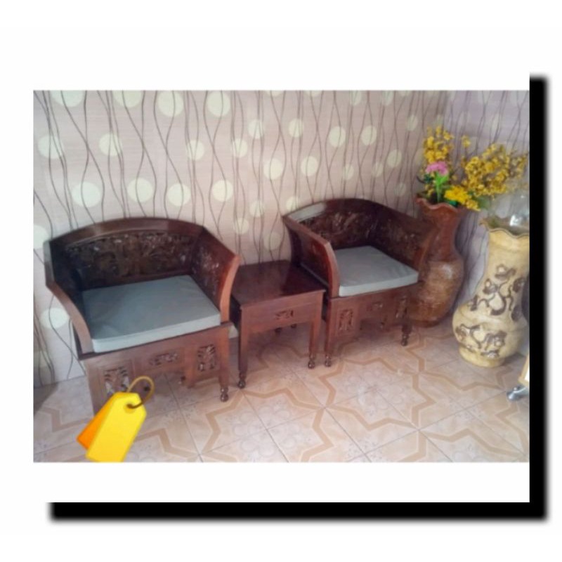 KURSI TERAS KARTINI JATI UKIR JEPARA KURSI TERAS KAYU JATI