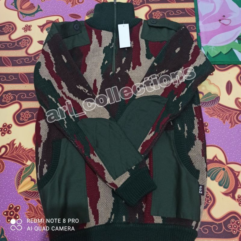 SWEATER RAJUT LORENG KOPASSUS JAKET SWETER ARMY