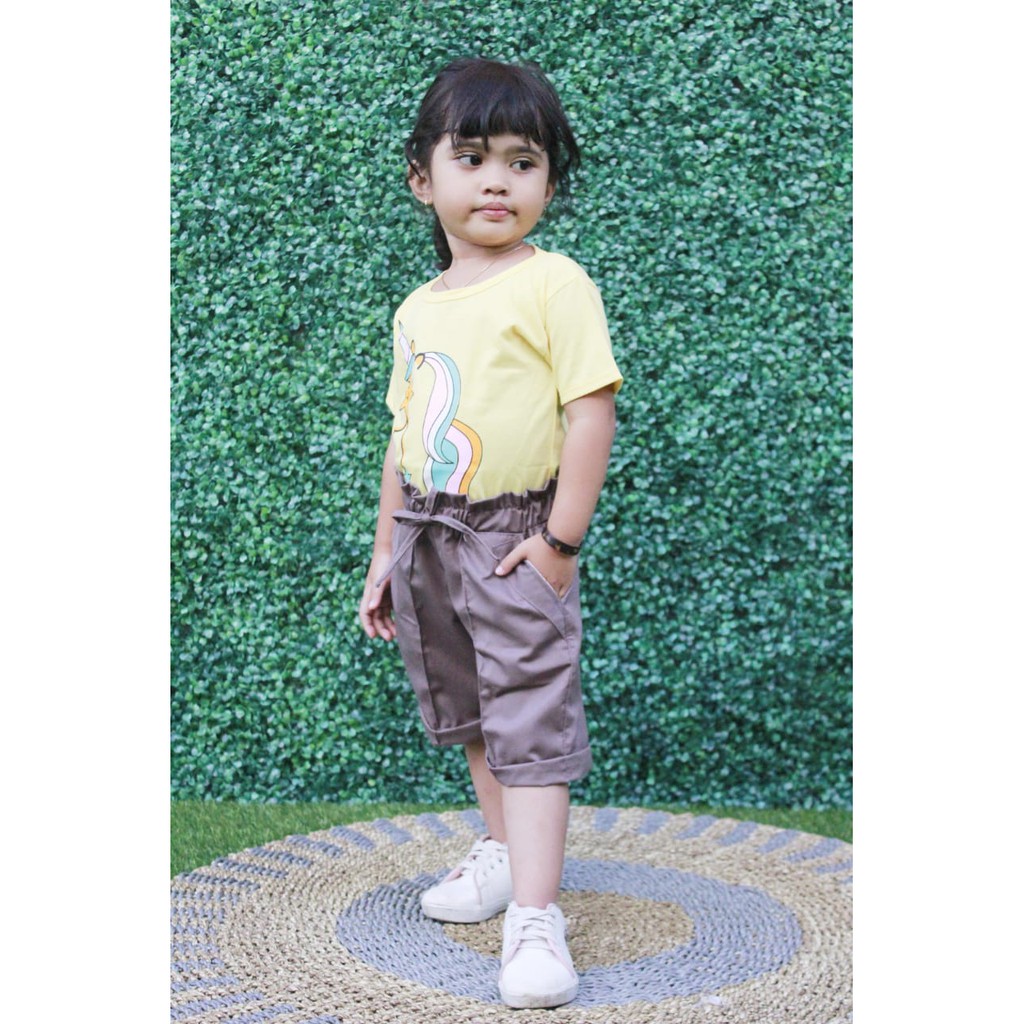 Celana pendek anak perempuan shortpants 1-13 tahun katun drill