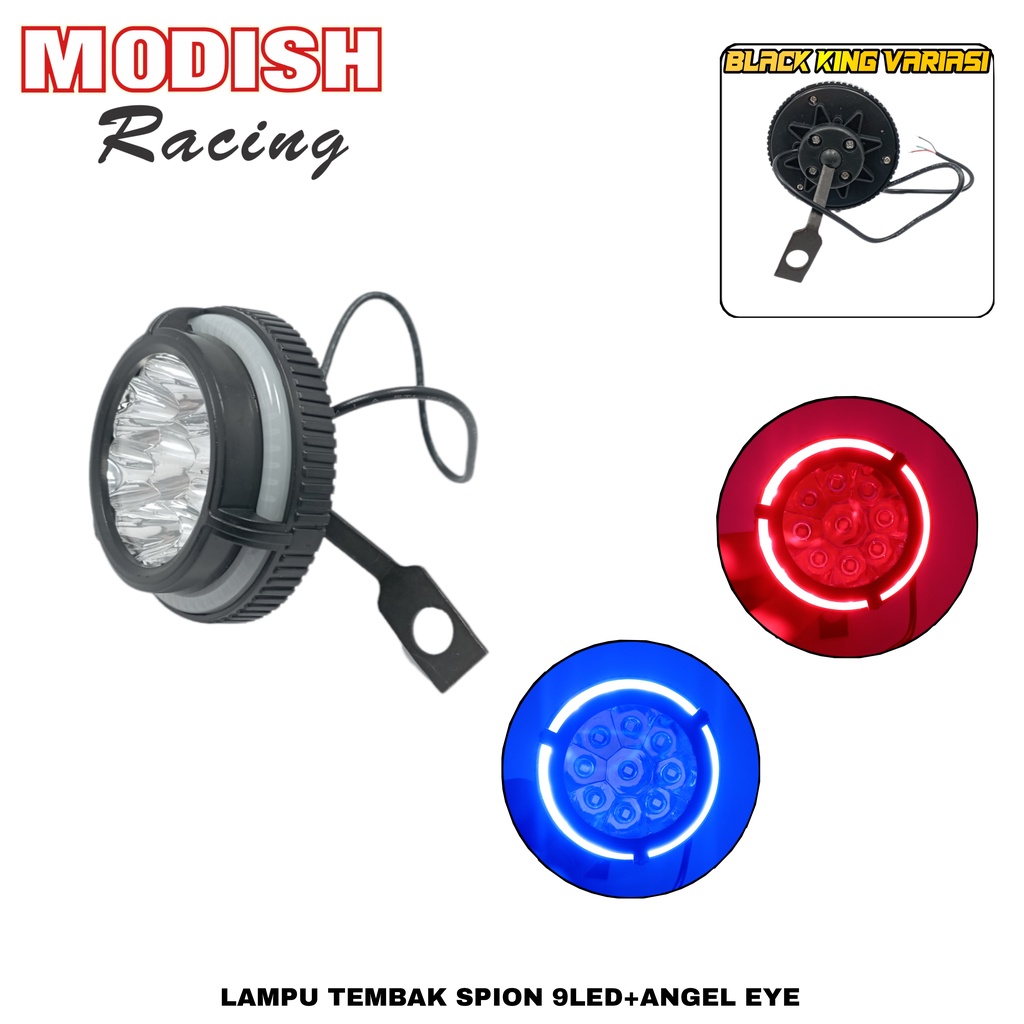 Lampu tembak sorot LED bracket spion 9 mata dengan angel aye 5 mode