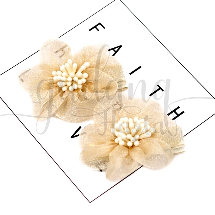 Jepit Rambut Classic Sweet Flower Hairclip Bunga Coklat GH 201940