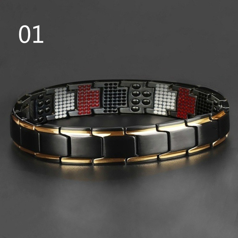 Gelang Magnet Removable Warna Gold Silver Untuk Pria