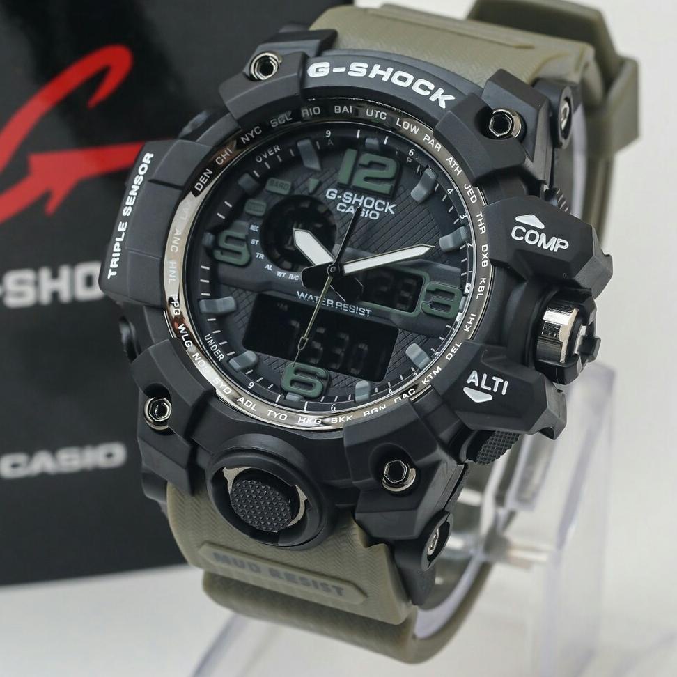 [KODE DGNCQ] JAM TANGAN G-SHOCK CASIO GWG 1000 SPORTY TALI WARNA HITAM LIST BIRU HITAM LIST GOLD REA