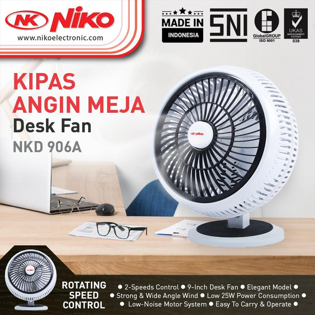 Kipas Angin Meja &amp; Dinding Niko 9 Inch | Desk Wall Fan Kipas Duduk Diameter Diameter 22 cm