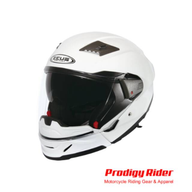 Helm zeus zs 611C modular dual visor putih
