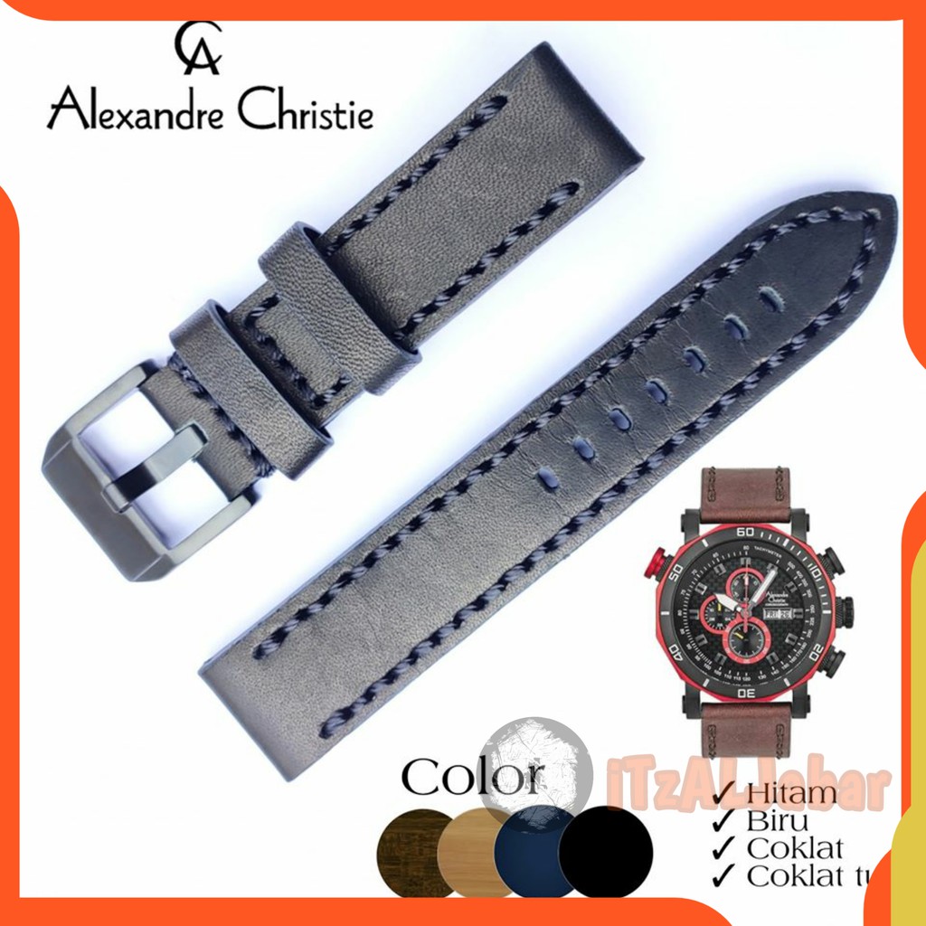 Tali jam tangan Alexandre christie 6308 kulit Asli Leather strap