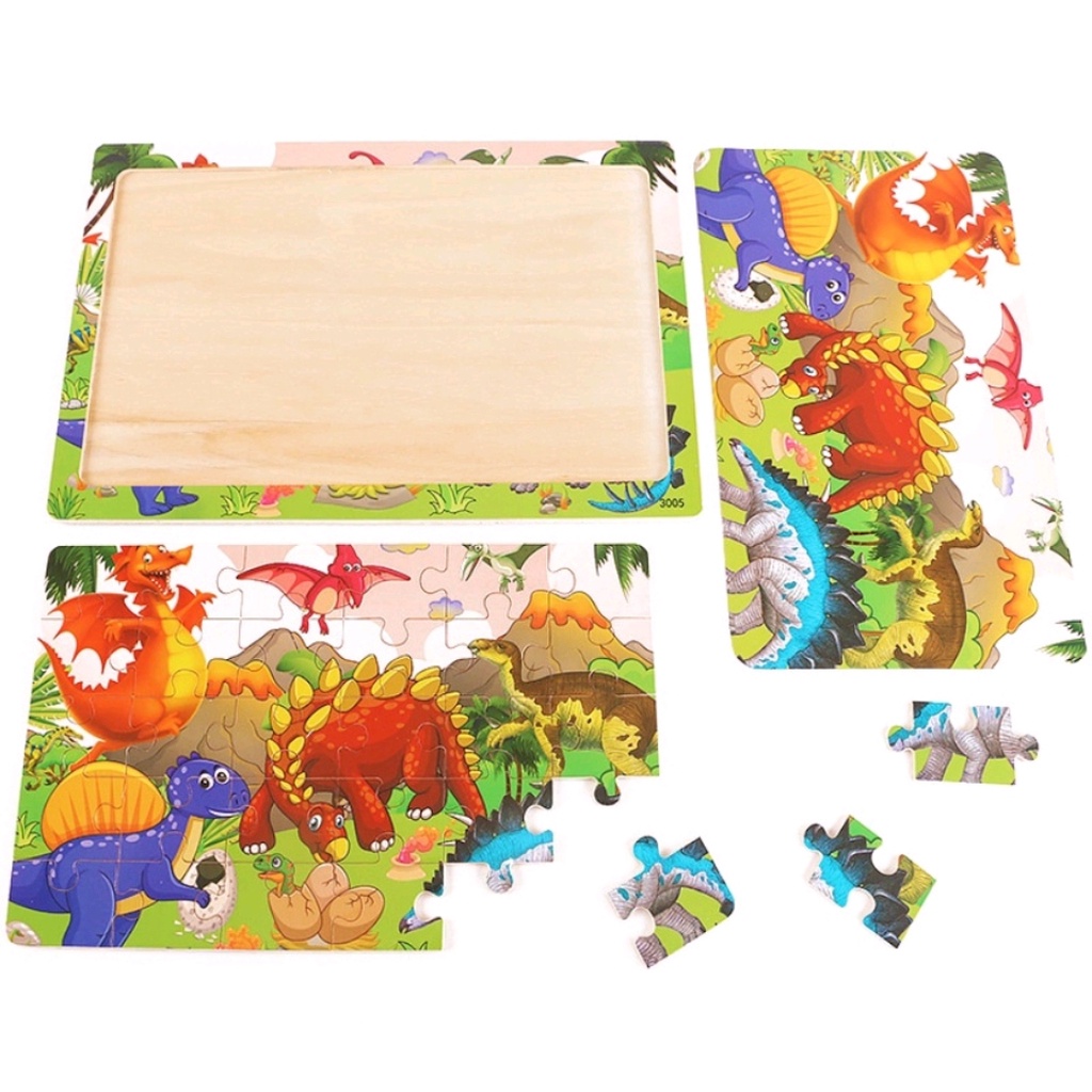 Mainan Anak Puzzlemu Kayu Anak Kartun Mainan Edukasi Balita Wooden Toys Mainan jIgsaw Puzzle Hewan Mainan Edukatif