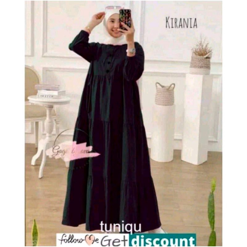 KIRANIA MIDI dres rayon super premium/DRES MUSLIM SIMPLE/WANITA MUSLIMAH S,M,L,XL,XXL