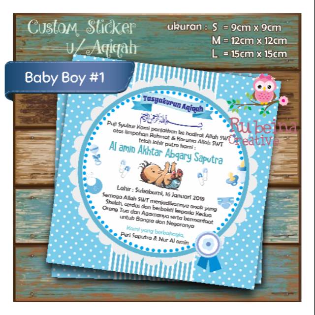 

Sticker Custom untuk Aqiqah - Baby Boy #1