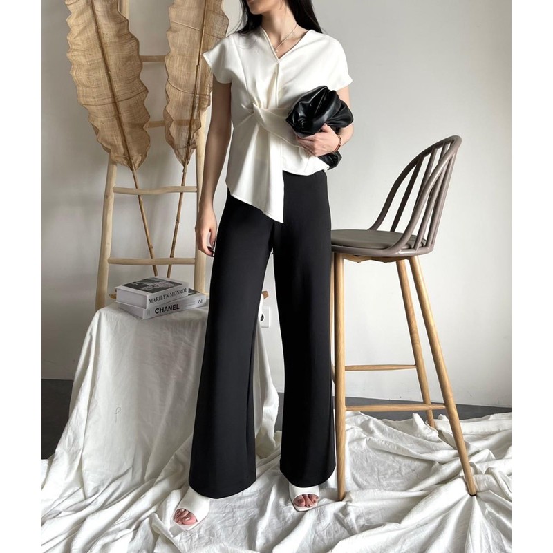 DINA LONG CULLOTE / CELANA PANJANG KULOT HIGHWAIST WANITA BAHAN SCUBA PREMIUM OCLO OFFICIAL