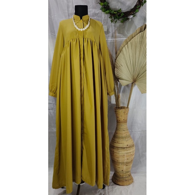 gamis kuning kunyit wollycrepe
