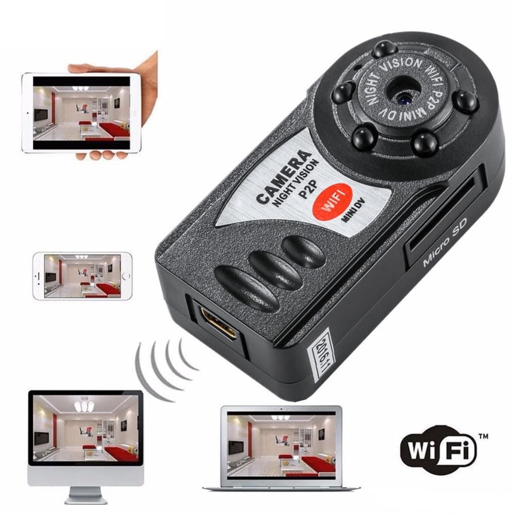 Mini Wireless Hd Wifi Ip Camera Q7 / Spy Hidden Camera Mini Dv P2P