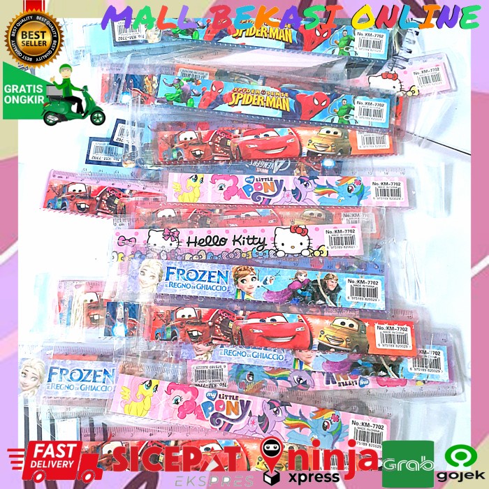 

PG02 Penggaris 15cm Karakter Kartun Stationery Fancy Anak Sekolah - Cars