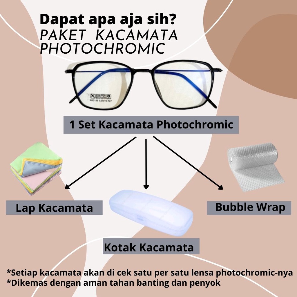 [FREE BOX + LAP] Kacamata Photocromic Korea / Anti Radiasi Free Box 2 In 1 Potokromik Model 1935