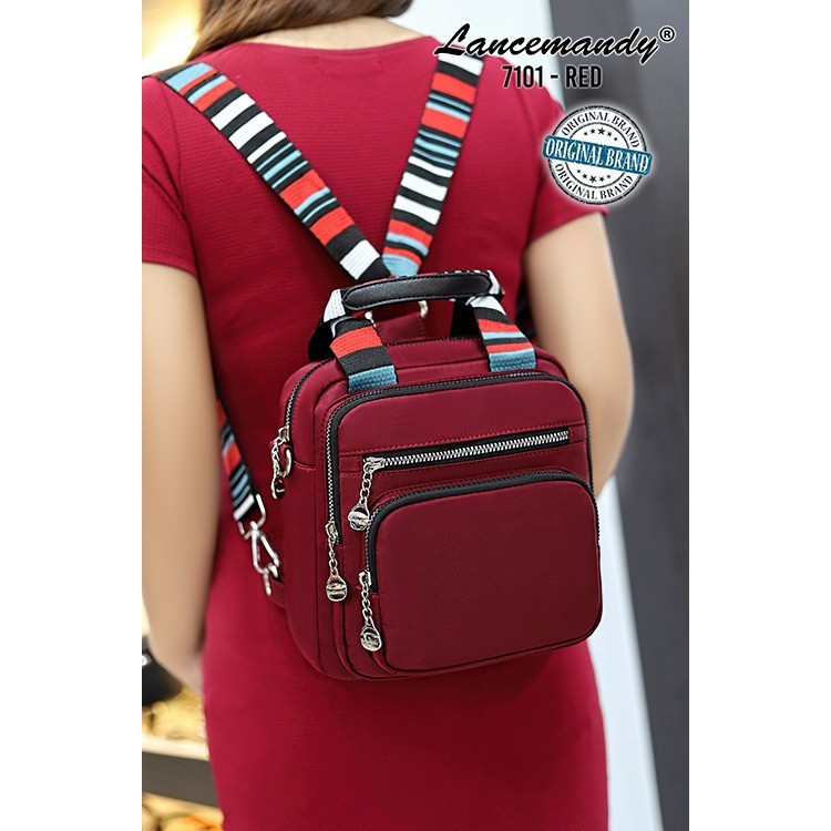 PROMO LANCEMANDY 7101 | Tas Selempang | Backpack Parasut Wanita Tas Ransel Import Original | Ransel Cewek | Ransel Perempuan | Tas Wanita