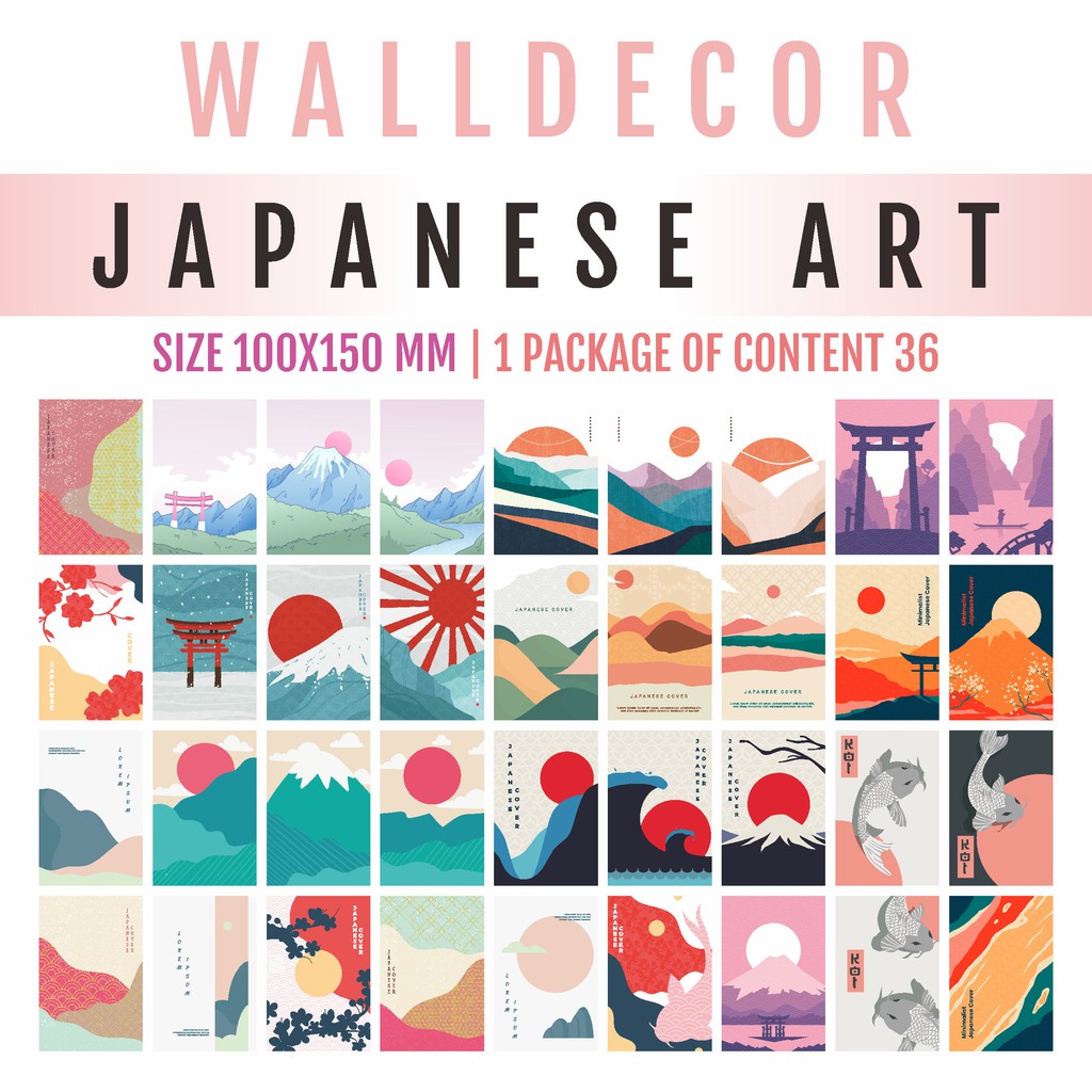 Wall Decor Dekorasi Dinding Minimalist Japanese Poster Kertas Jepang Hiasan Dinding Aesthetic