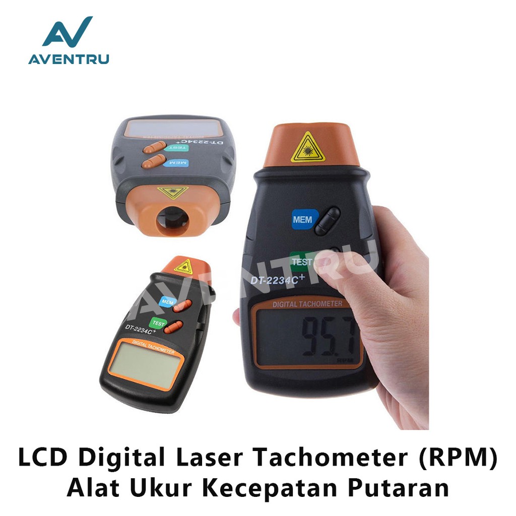 LCD Digital Laser Tachometer RPM Alat Ukur Kecepatan Putaran DT2234C+