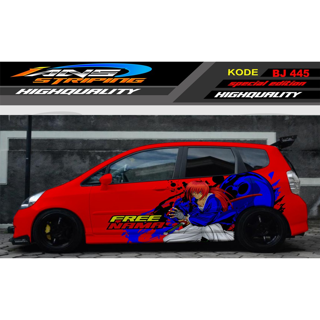 VARIASI STICKER MOBIL JAZZ , AGYA , BRIO , SWIFT / DECAL STICKER MOBIL ANIME / STIKER MOBIL SAMURAI