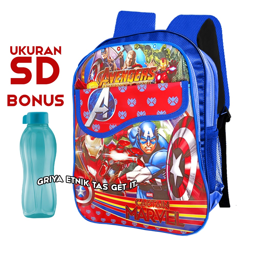 Tas Sekolah Anak Laki Laki SD Tobot Free Fire FF epep Spiderman Ultraman Free Firee Print Tutup