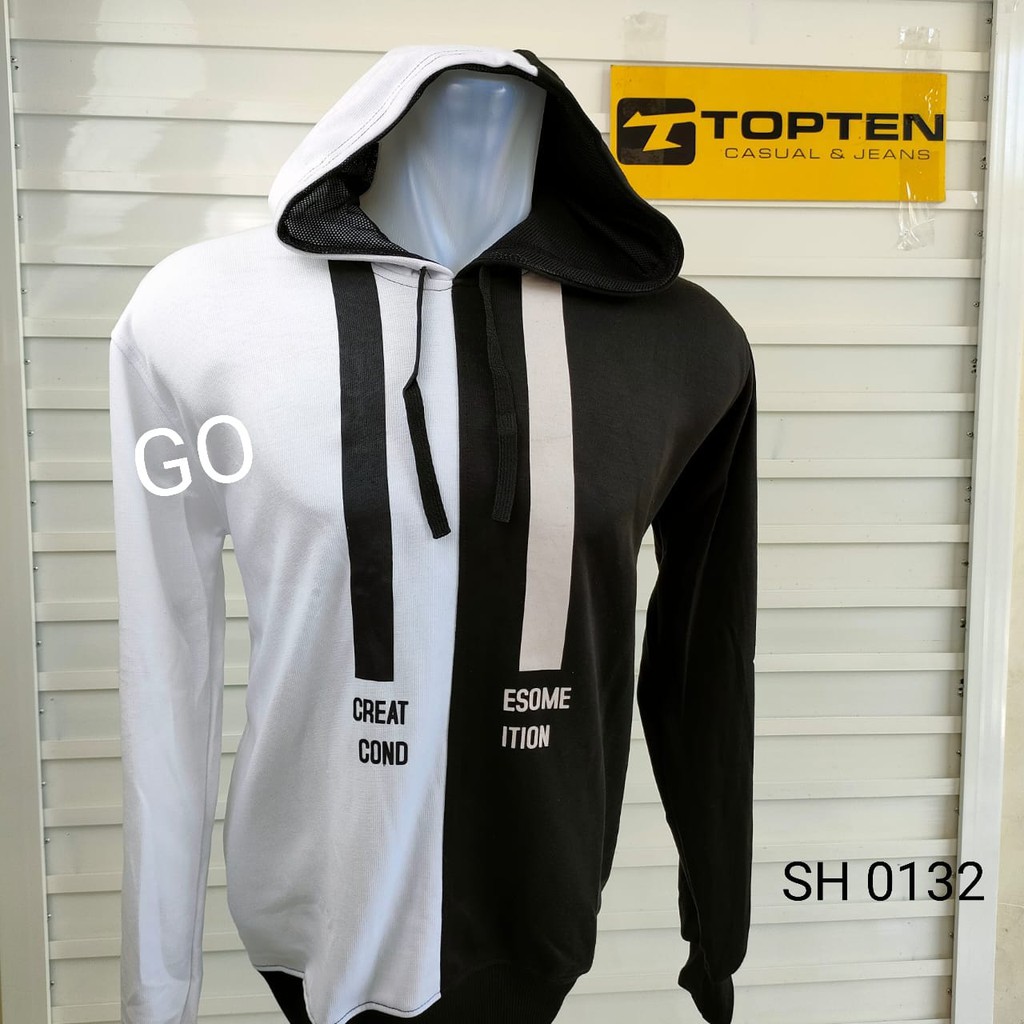 BB  L TOPTEN SWEATER Pakaian Pria Outerwear Sweater Cardigan Lengan Panjang Hoodie Casual Motif