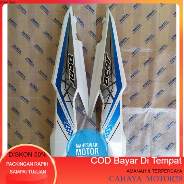Termurah PROMO  Cover Body Belakang Kanan Kiri Motor Honda Beat New Beat Digital 2016-2019 Putih Ter
