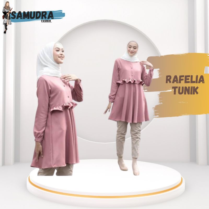 Baju Atasan Wanita Terbaru / Rafelia Tunik Muslim / Tunik Rempel Susun