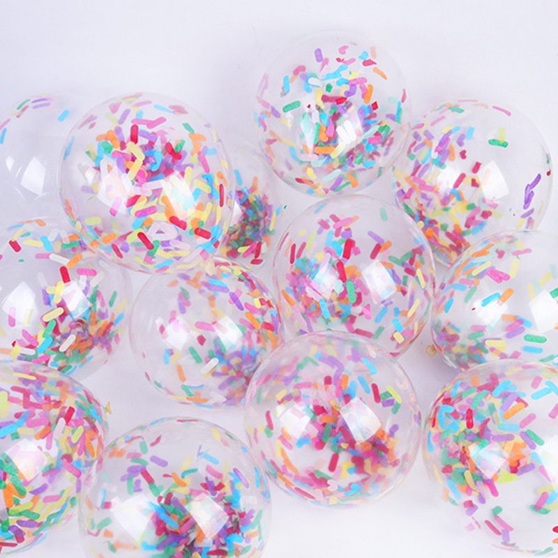 10pcs Balon Latex Confetti 12 Inch Warna Campur Untuk Dekorasi Pesta Ulang Tahun / Pernikahan