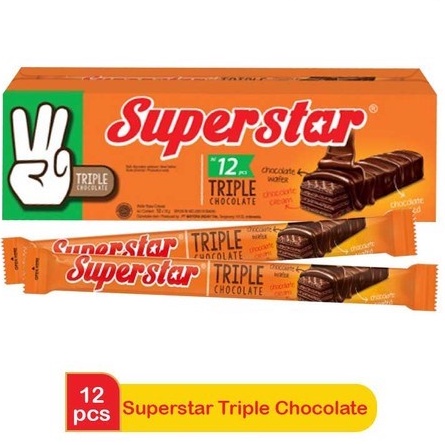 

SUPER STAR TRIPLE CHOCOLATE ISI 12PCS