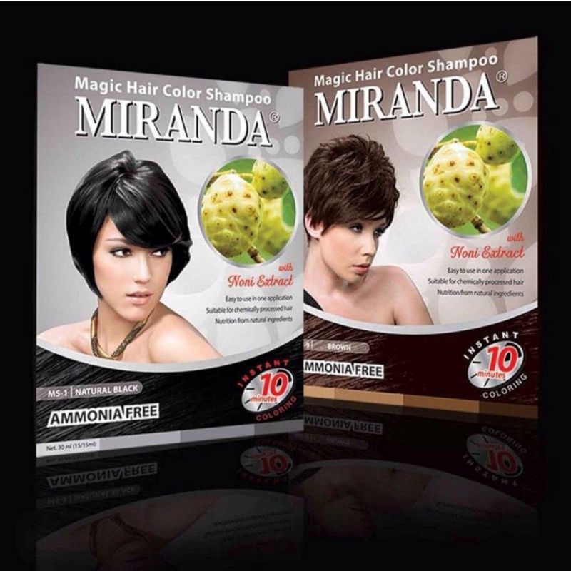 MIRANDA Magic Hair Color Shampoo 30 mL | Natural Black &amp; Brown