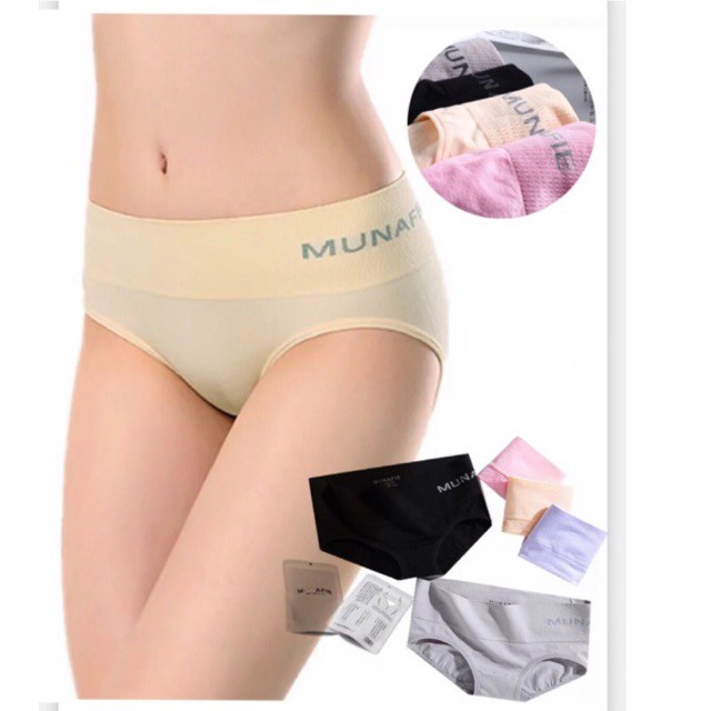 Celana Dalam Wanita Briefs Elastis Seamless Mid Waist Bahan Katun QN18 Middle Waist untuk Wanita ACC