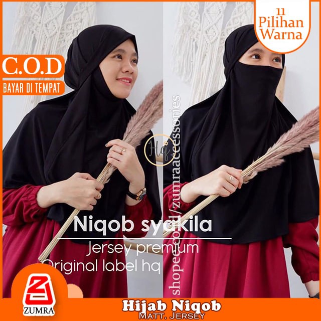 Hijab Instan Cadar Niqab Anti Corona / Khimar Masker Cadar / Khimar Syari Jersey Cadar /Khimar Niqab