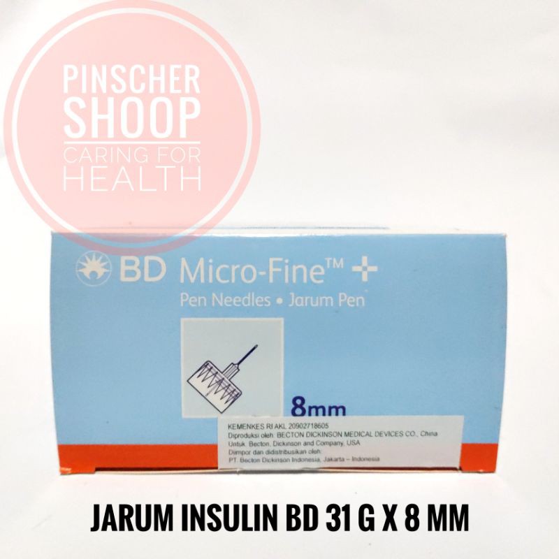 Jarum Insulin BD Microfine 31 G Biru Muda 0,25 x 8 mm