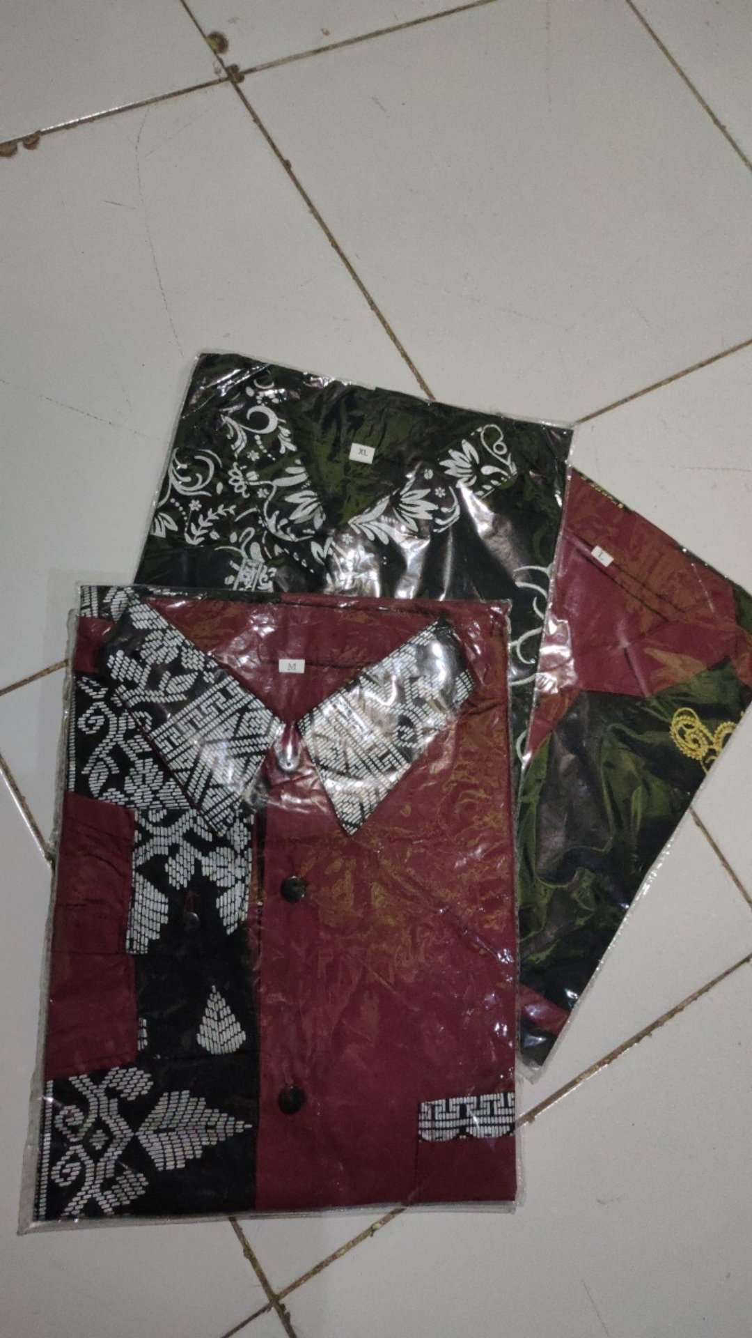 New Murah Batik Kemeja Hem Pria Motif Prada Kombinasi Merah Baju Kantor Seragam Alkhalis01