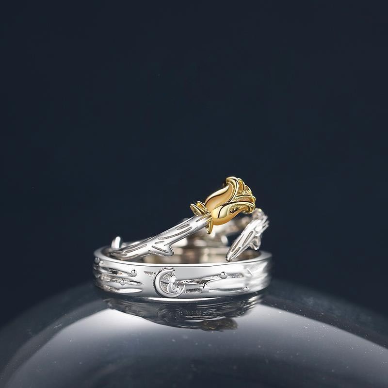 Cincin Model Terbuka Dapat Disesuaikan Desain Bunga Mawar Untuk Pria Dan Wanita