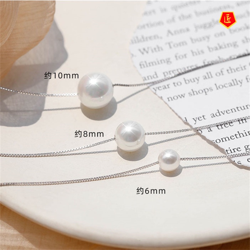 [Ready Stock]S925 Silver Freshwater Pearl Necklace Elegant Simple Korean Style