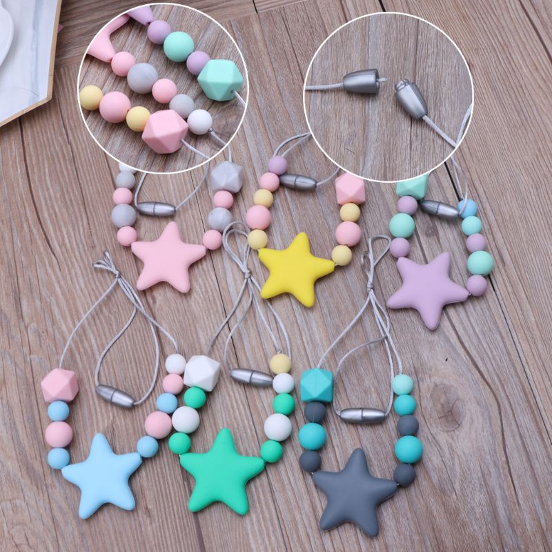 Mary 1PC Kalung Teether Bayi Bahan Silikon BPA Free