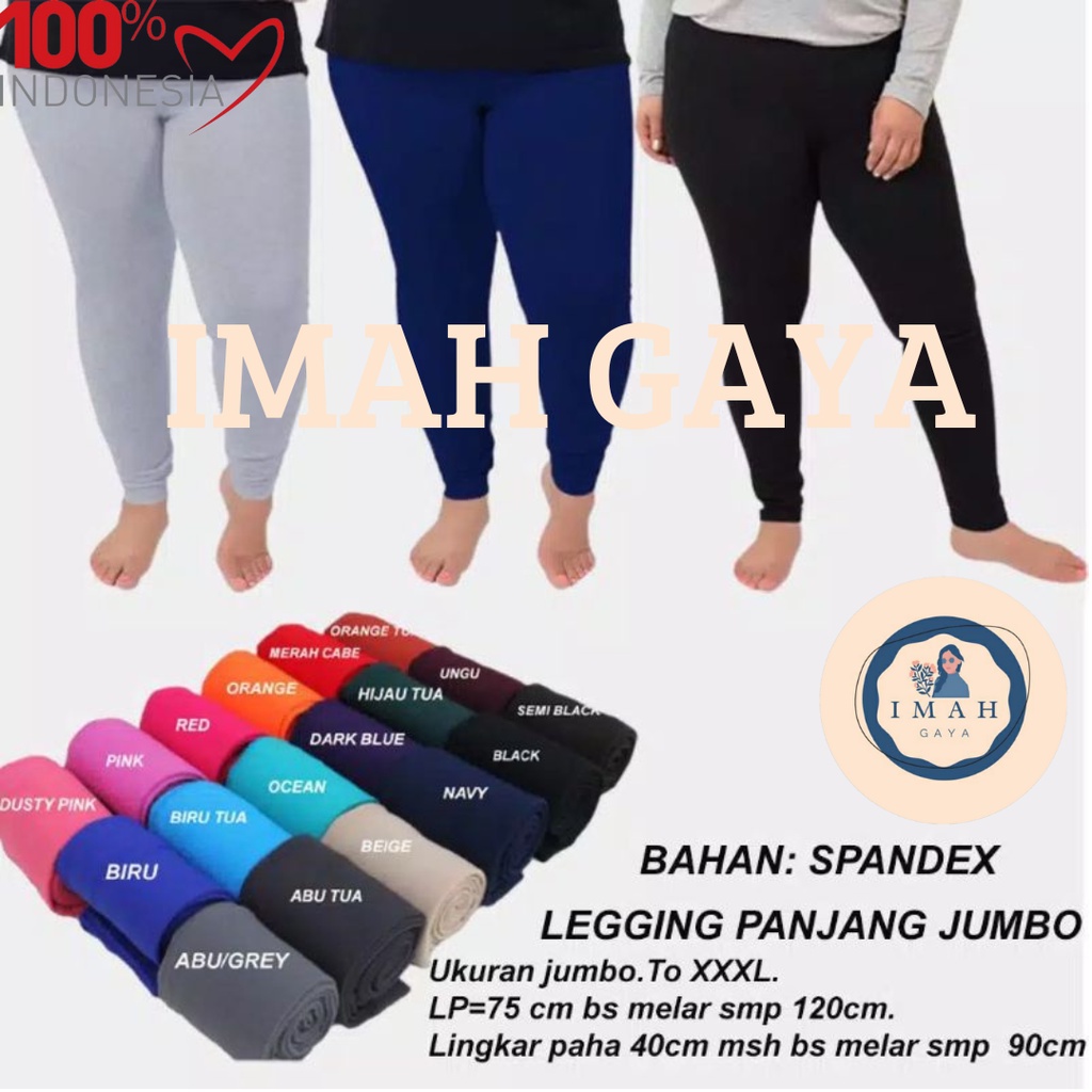 Celana Legging Panjang Wanita Dewasa Super Jumbo Polos Spandek