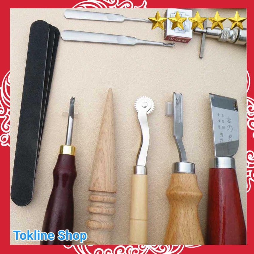 

Peralatan Seni DIY Kulit 18in1 Leather Craft Stitching Tool Set Keren