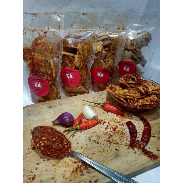basreng kripik/basreng bulat/basreng koin pedas daun jeruk dan bawang bumbu melimpah 65gr